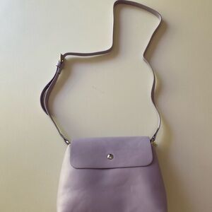 NEW Soft Faux Leather Flap Purse Saddle Bag Crossbody Shoulder Light Purple